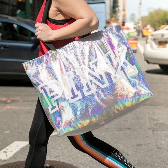Victoria’s Secret Pink Reusable Iridescent Tote - Picture 2 of 3